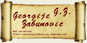 Georgije Zabunović vizit kartica